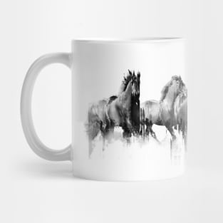 Horses Artistic black and white Wall Tapestries Painting Decorative - for horse lovers Mug